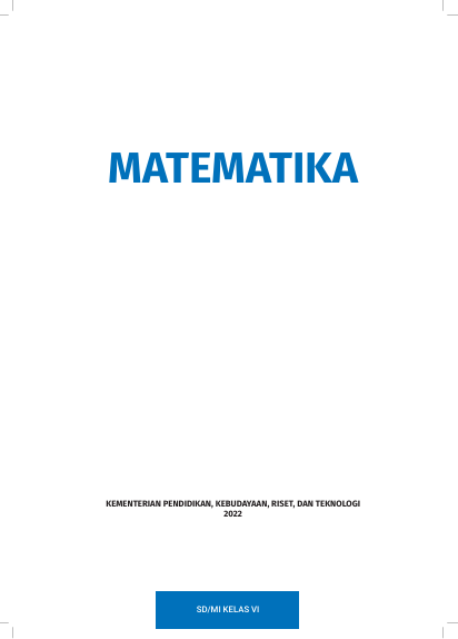 Matematika untuk SD/MI Kelas VI